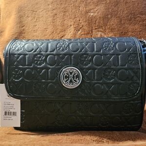 Elegant Black Embossed Crossbody Bag